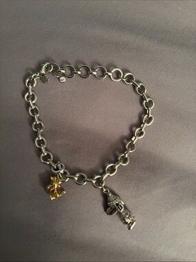 kate spade Snoopy Silver Chain Bracelet with Gold and Silver Charms
